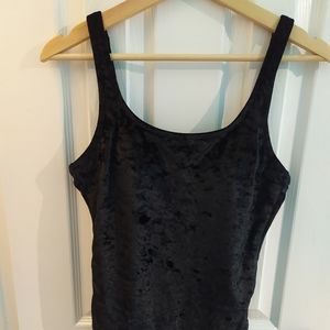 Design Lab Black Crushed Velvet Bodysuit